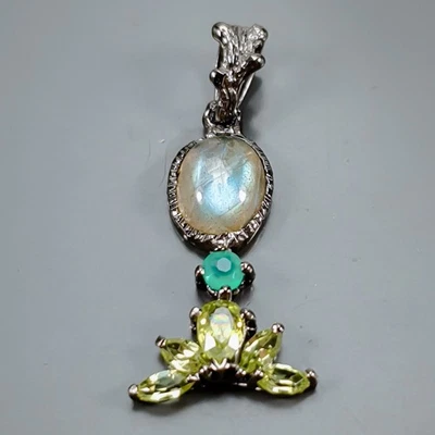 Jewellery Natural Labradorite Pendant 925 Sterling Silver  /NP52100 - Image 1 of 4