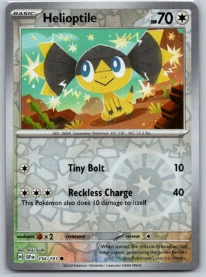 Helioptile 154/191 Reverse Holo SV08: Surging Sparks NM - Image 1 of 2