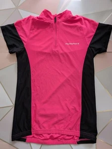 Muddy Fox Top Size UK 12 Pink Cycling T Shirt Womens Gym Running Zip Pocket - Picture 1 of 4