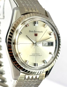 Vintage Seiko Sportmatic Edelstahl 21J Day Date Herrenuhr 6619-8090 1965 - Bild 1 von 13