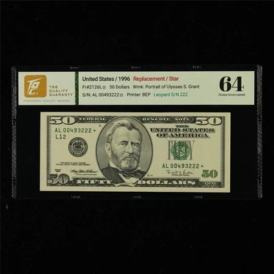 1996 FRN San Francisco 50 Dollars Fr#2126L* Replacement - Image 1 of 4