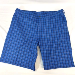 PGA Tour Mens Golf Shorts Size 42 x 10 Blue Plaid Performance Flat Front - Picture 1 of 5