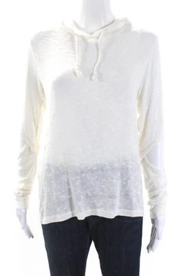 LNA Womens Drawstring Hooded Cut Out Long Sleeve Pullover Knit Top Beige Size S - Image 1 of 4