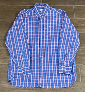 Southern Tide Shirt Men's Medium Blue Plaid Flannel Classic Fit Cotton Flaw - Picture 1 of 7
