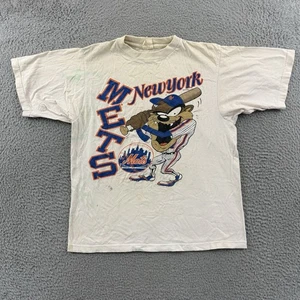 Vintage New York Mets Shirt Mens Small Taz MLB Baseball Looney Tunes 90s Sports - Picture 1 of 9