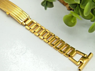 Антикварный позолоченный ремешок для часов 1930-х годов в стиле ар-деко Sentinel 10 карат 5/8 дюйма 16 мм - Изображение 1 из 4