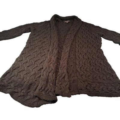 Tommy Bahama Linen Cotton Cardigan Sweater Women Cable Knit Cottage Beachy Open - Image 1 of 4