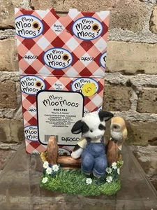 🐄 RARE! Enesco Mary's Moo Moos YOU'RE A HOOT! 4001745 Child/fence/owl Rare - Picture 1 of 5