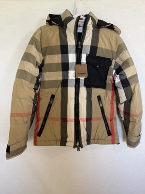 Jaqueta acolchoada xadrez Burberry, masculina XS, nova em folha com etiquetas - Imagem 1 de 4