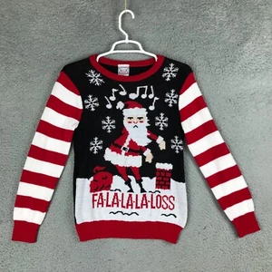 Well Worn Holiday Sweater Fa la la la Loss Boys Christmas Knit Sweater Size M - Picture 1 of 7