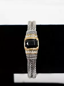 💖🌟 Jet Silber/Gold Metall Mode Armband 29719N🌟💖 - Bild 1 von 1