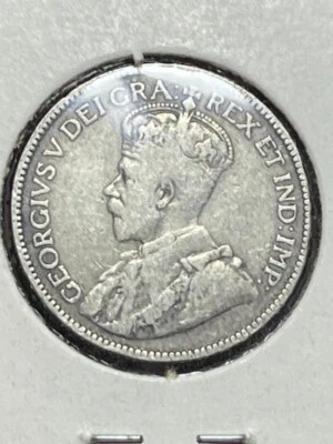 Canada 1914 25 cents George V Quarter .925 Silver F+/VF - Key Date - Image 1 of 4