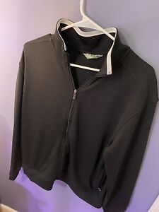 Izod Men's Long Sleeve Full Zipper Black Golf Wind Jacket Size M