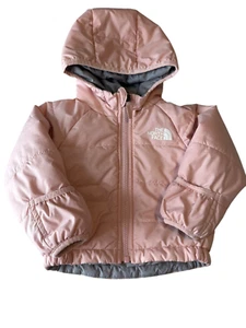 The North Face Infant Pink Gray Reversible Perrito Insulated Jacket 3-6 Months - Picture 1 of 9