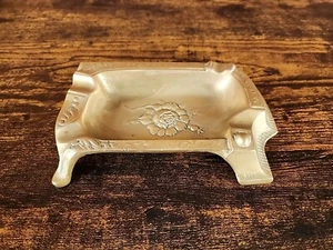 Vintage 5" Brass Trinket Dish With Rose - Picture 1 of 9