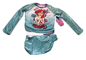 Little Mermaid “Dive In” Childrens Medium Long Sleeve Bathing Suit Swimwear - Picture 1 of 2