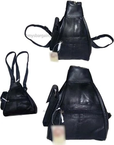 Mujer Mini Mochila Cuero Mochila Negra Pequeña 1 Mochila Negra #31 - Imagen 1 de 19