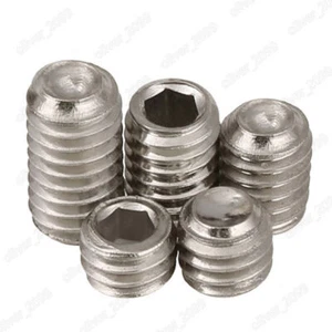 Nickeled 12.9 Steel Hex Socket Set Screw Cup Point Grub Screws M2.5 M3 M4 M5-M10 - Picture 1 of 5