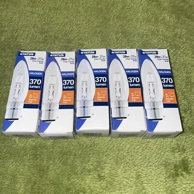 2 x Status 18w EC,B22 Energy Saving Halogen Dimmable Candle Light Bulbs - Image 1 of 4