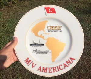 De colección M/V AMERICANA 1988 Cruise Line PLACA DE RECUERDO NORUEGO IVARAN Barco - Imagen 1 de 7