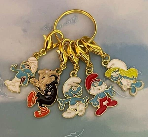 Stitch Marker 5 Crochet Knitting markers counters counter smurf - Bild 1 von 1