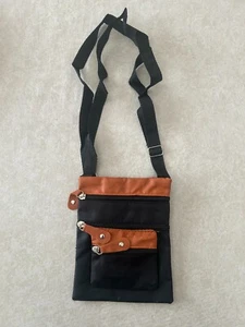 Bolso de hombro bandolera negro y marrón - 4 bolsillos - Imagen 1 de 11