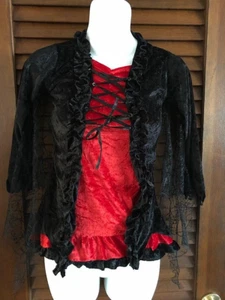Spider Witch child Costume with Spider Web sleeves Fancy dress sz small RARE - Picture 1 of 12