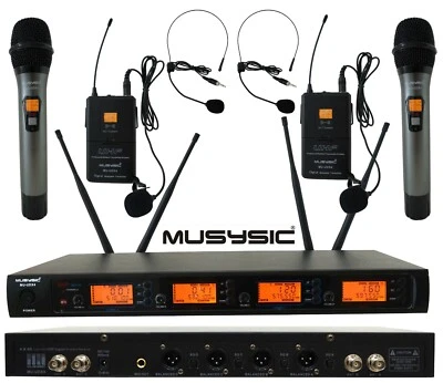 4-CH UHF Diversity Wireless Handheld Lavalier Microphone System 4x40FQ MU-UDX4HL - Image 1 of 4