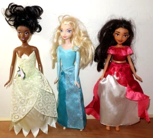 Disney Princess Doll Lot Tiana Elena & Elsa - Picture 1 of 8