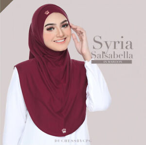 Salsabeela Instant Hijab Khimar One Piece Slip On Pinless Instant Headscarf 