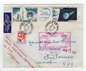 Première Liaison 1967 Paris - New-York- San Francisco par PAN AMERICAN /RUB1v - Picture 1 of 2