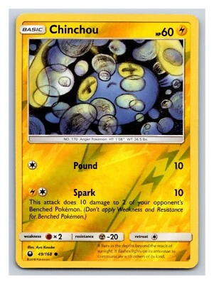Pokemon CHINCHOU 49/168 - Celestial Storm - Reverse Holo PP4 - Image 1 of 2