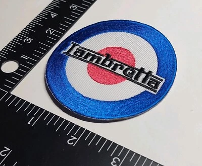 Vespa Patch Italy Moped Scooters 3" High Quality Embroidery Patch Blue Circle  - Image 1 of 3