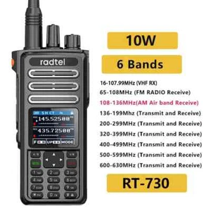 10w Air Band Walkie Talkie Full Band Amateur Ham 199CH HT NOAA FM UHF VHF Satcom - Picture 1 of 21