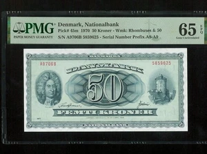 DENMARK 50 KRONER 1970 P45m UNC - Picture 1 of 2