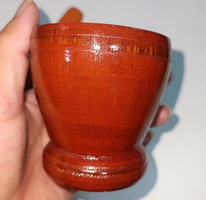 Kleiner Mörser Thai Essen Menü Küchenutensilien Traditionell Vintage Kräuter Holz - Bild 1 von 13