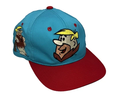 Vtg 1993 Barney Flintstones Snapback Embroidered Cartoon Hat Cap - Image 1 of 4