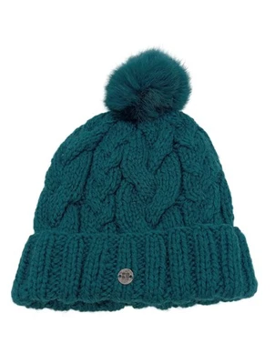 HUGO BOSS Bonnet à pompon Dames Casquette turquoise style décontracté - Photo 1/4
