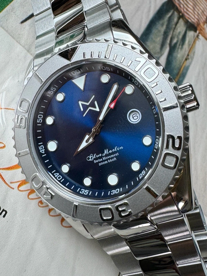 mens diver watch Marlinwatch 45mm MK7 Marlinwatch  Submariner BEZEL 🐟 - Image 1 of 4