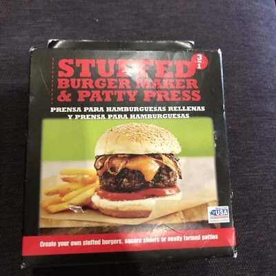 Máquina para hacer hamburguesas rellenas 3 en 1 y prensa para hamburguesas (cuadrada/redonda) ¡Hecha en EE. UU.! Foto 1 de 4