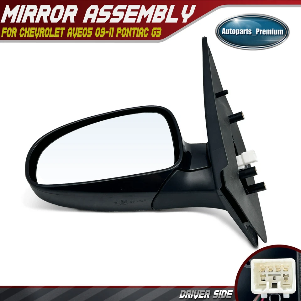 Espejo retrovisor térmico eléctrico negro del lado izquierdo del conductor para Chevrolet Aveo5 09-11 Pontiac Foto 1 de 4