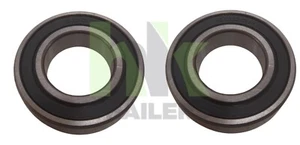 2 x 6005 2RS Sealed Bearings, ID25, OD47, W12mm, Hub, Trailer Rubber Sealed, - Picture 1 of 3