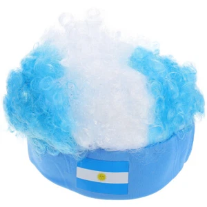 Argentinische Fans Perücken Kind Fräulein Stirnband-Design Kunsthaar Karneval - Bild 1 von 12