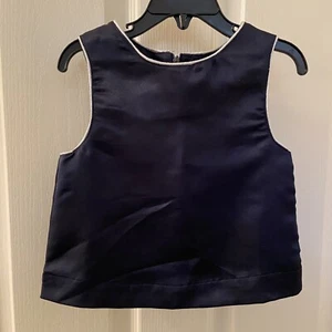 Imoga Bella Tank Top Navy Blue Silver Trim Girls Size 4 NWT - Picture 1 of 7