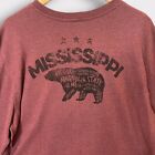 State Of Mine Mississippi Długi rękaw Kieszeń T-shirt Męski Rozmiar M Ciemnoczerwony