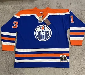 Camiseta deportiva azul Edmonton Oilers Grant Fuhr para hombre 2XL Mitchell & Ness nueva con etiquetas $200 - Imagen 1 de 11