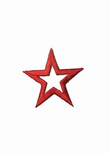 Lot 12 Pcs 2-1/4" Hollow Red Star Embroidery Iron On Appliqué Patch/Dozen - Picture 1 of 1