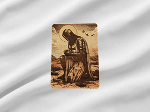 Handcrafted Holy Crusader Prayer Card - Quality Birchwood - Made in Australia - Picture 1 of 4