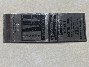 AS369 Vintage Matchbook Cover Adolph and Norma's Cocktail Lounge Chippewa Falls - Picture 1 of 2