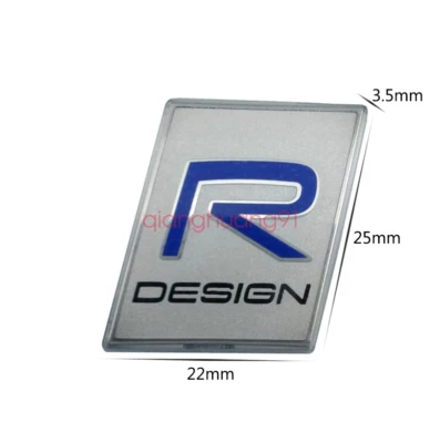 For Volvo Rear Emblem Boot Trunk Sticker Flag Logo R Design Silver 25mm x 22mm - Изображение 1 из 4